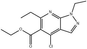 ethyl 4-chloro-1,6-diethyl-1H-pyrazolo[3,4-b]pyridine-5-carboxylate Struktur