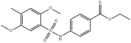 ethyl 4-(2,5-dimethoxy-4-methylphenylsulfonamido)benzoate Struktur