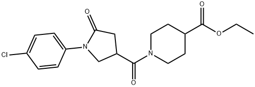 ethyl 1-(1-(4-chlorophenyl)-5-oxopyrrolidine-3-carbonyl)piperidine-4-carboxylate Struktur