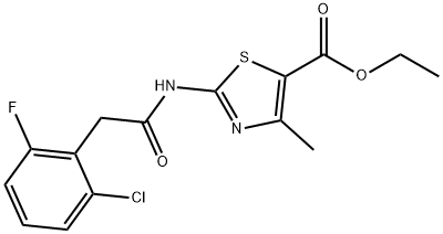 ethyl 2-(2-(2-chloro-6-fluorophenyl)acetamido)-4-methylthiazole-5-carboxylate Struktur