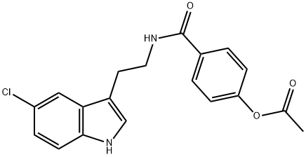 4-((2-(5-chloro-1H-indol-3-yl)ethyl)carbamoyl)phenyl acetate Struktur