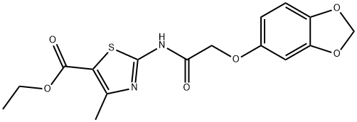 ethyl 2-(2-(benzo[d][1,3]dioxol-5-yloxy)acetamido)-4-methylthiazole-5-carboxylate Struktur