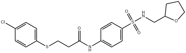 3-[(4-chlorophenyl)sulfanyl]-N-{4-[(tetrahydrofuran-2-ylmethyl)sulfamoyl]phenyl}propanamide Struktur