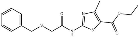 ethyl 2-(2-(benzylthio)acetamido)-4-methylthiazole-5-carboxylate Struktur