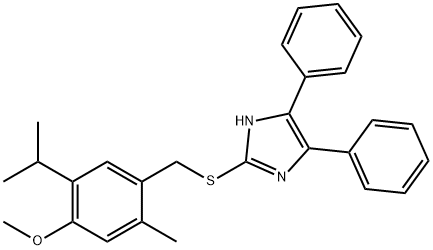 2-{[4-methoxy-2-methyl-5-(propan-2-yl)benzyl]sulfanyl}-4,5-diphenyl-1H-imidazole Struktur