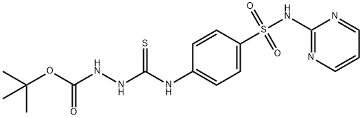 tert-butyl 2-((4-(N-(pyrimidin-2-yl)sulfamoyl)phenyl)carbamothioyl)hydrazinecarboxylate Struktur