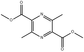 2,5-Pyrazinedicarboxylic acid, 3,6-dimethyl-, dimethyl ester
 Struktur