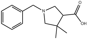 1-Benzyl-4,4-dimethyl-pyrrolidine-3-carboxylic acid Struktur