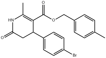 4-methylbenzyl 4-(4-bromophenyl)-2-methyl-6-oxo-1,4,5,6-tetrahydropyridine-3-carboxylate Struktur