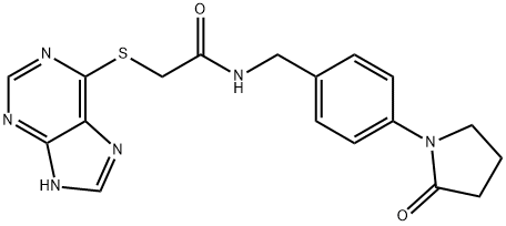 N-[4-(2-oxo-1-pyrrolidinyl)benzyl]-2-(9H-purin-6-ylsulfanyl)acetamide Struktur