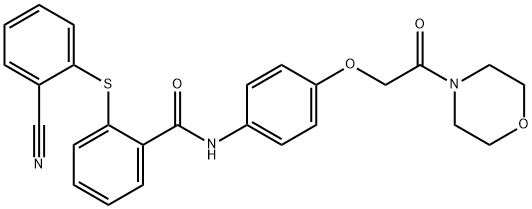 2-[(2-cyanophenyl)sulfanyl]-N-{4-[2-(4-morpholinyl)-2-oxoethoxy]phenyl}benzamide Struktur