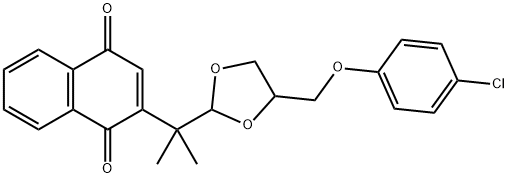 2-(1-{4-[(4-chlorophenoxy)methyl]-1,3-dioxolan-2-yl}-1-methylethyl)naphthoquinone Struktur