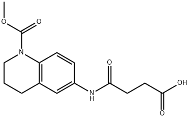 4-{[1-(methoxycarbonyl)-1,2,3,4-tetrahydro-6-quinolinyl]amino}-4-oxobutanoic acid Struktur