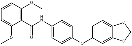 N-[4-(1,3-benzodioxol-5-yloxy)phenyl]-2,6-dimethoxybenzamide Struktur