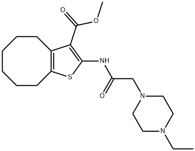 methyl 2-(2-(4-ethylpiperazin-1-yl)acetamido)-4,5,6,7,8,9-hexahydrocycloocta[b]thiophene-3-carboxylate Struktur