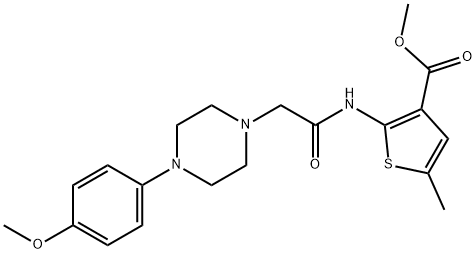 methyl 2-(2-(4-(4-methoxyphenyl)piperazin-1-yl)acetamido)-5-methylthiophene-3-carboxylate Struktur