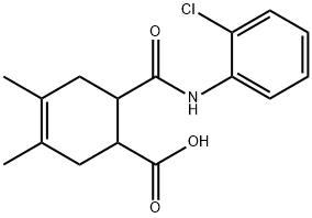 6-((2-chlorophenyl)carbamoyl)-3,4-dimethylcyclohex-3-enecarboxylic acid Struktur