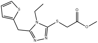 methyl 2-((4-ethyl-5-(thiophen-2-ylmethyl)-4H-1,2,4-triazol-3-yl)thio)acetate Struktur