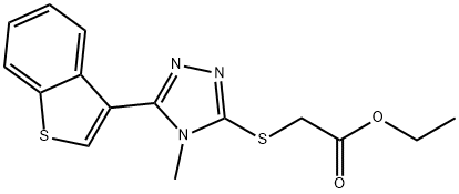 ethyl 2-((5-(benzo[b]thiophen-3-yl)-4-methyl-4H-1,2,4-triazol-3-yl)thio)acetate Struktur