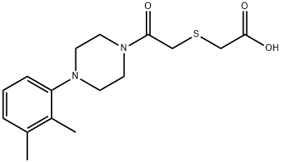 2-((2-(4-(2,3-dimethylphenyl)piperazin-1-yl)-2-oxoethyl)thio)acetic acid Struktur