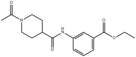 ethyl 3-(1-acetylpiperidine-4-carboxamido)benzoate Struktur