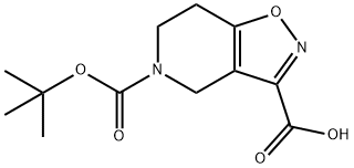 3a,6,7,7a-Tetrahydro-4H-isoxazolo[4,5-c]pyridine-3,5-dicarboxylic acid 5-tert-butyl ester Struktur