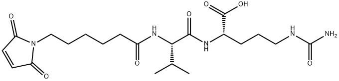 (S)-2-((S)-2-(6-(2,5-dioxo-2,5-dihydro-1H-pyrrol-1-yl)hexanamido)-3-methylbutanamido)-5-ureidopentanoicacid Struktur