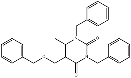 1,3-dibenzyl-5-((benzyloxy)methyl)-6-methylpyrimidine-2,4(1H,3H)-dione Struktur