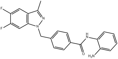 N-(2-Aminophenyl)-4-((5,6-difluoro-3-methyl-1H-indazol-1-yl)methyl)benzamide Struktur