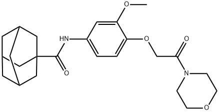 N-{3-methoxy-4-[2-(4-morpholinyl)-2-oxoethoxy]phenyl}-1-adamantanecarboxamide Struktur