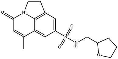 6-methyl-4-oxo-N-((tetrahydrofuran-2-yl)methyl)-2,4-dihydro-1H-pyrrolo[3,2,1-ij]quinoline-8-sulfonamide Struktur