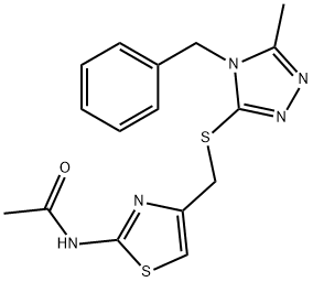 N-(4-{[(4-benzyl-5-methyl-4H-1,2,4-triazol-3-yl)sulfanyl]methyl}-1,3-thiazol-2-yl)acetamide Struktur