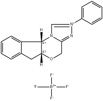 (5aR,10bS)-5a,10b-dihydro-2-phenyl-4H,6H-Indeno[2,1-b][1,2,4]triazolo[4,3-d][1,4]oxazinium tetrafluoroborate Struktur