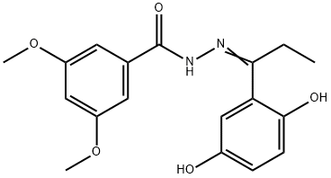 (Z)-N'-(1-(2,5-dihydroxyphenyl)propylidene)-3,5-dimethoxybenzohydrazide Struktur