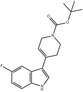 4-(5-Fluoro-1H-indol-3-yl)-3,6-dihydro-2H-pyridine-1-carboxylic acid tert-butyl ester Struktur