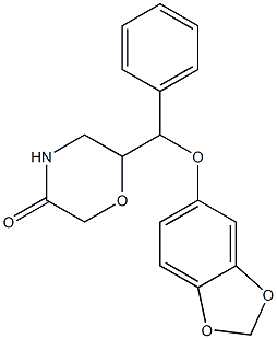 6-((Benzo[d][1,3]dioxol-5-yloxy)(phenyl)methyl)morpholin-3-one Struktur