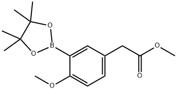 Methyl 2-(4-methoxy-3-(4,4,5,5-tetramethyl-1,3,2-dioxaborolan-2-yl)phenyl)acetate Struktur