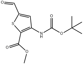 methyl 3-(tert-butoxycarbonylamino)-5-formylthiophene-2-carboxylate Struktur