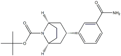 tert-butyl (1R,3r,5S)-3-(3-carbamoylphenyl)-8-azabicyclo[3.2.1]octane-8-carboxylate Struktur