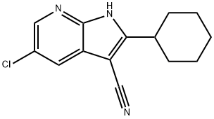 5-Chloro-2-cyclohexyl-1H-pyrrolo[2,3-b]pyridine-3-carbonitrile Struktur