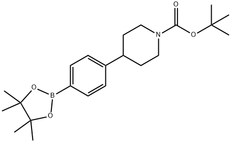 tert-butyl 4-(4-(4,4,5,5-tetramethyl-1,3,2-dioxaborolan-2-yl)phenyl)piperidine-1-carboxylate Struktur