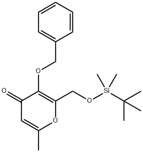 3-(benzyloxy)-2-(((tert-butyldimethylsilyl)oxy)methyl)-6-methyl-4H-pyran-4-one(WXG00734) Struktur