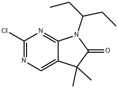 2-Chloro-5,5-dimethyl-7-(pentan-3-yl)-5H-pyrrolo[2,3-d]pyrimidin-6(7H)-one Struktur