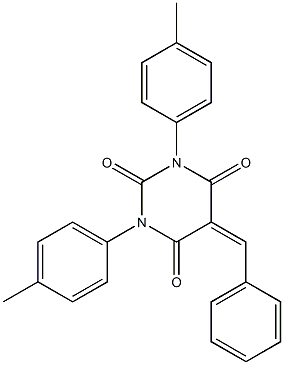 5-BENZYLIDENE-1,3-DI-P-TOLYL-PYRIMIDINE-2,4,6-TRIONE Struktur