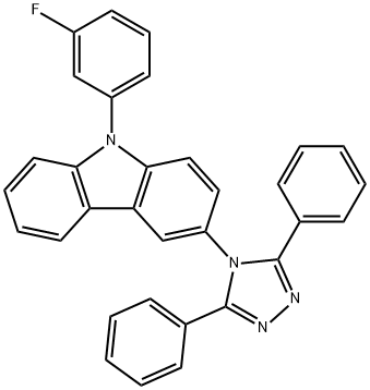 3-(3,5-diphenyl-4H-1,2,4-triazol-4-yl)-9-(3-fluorophenyl)-9H-carbazole Struktur