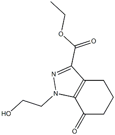 ethyl 1-(2-hydroxyethyl)-7-oxo-4,5,6,7-tetrahydro-1H-indazole-3-carboxylate Struktur