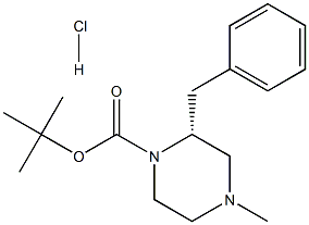 (R)-tert-butyl 2-benzyl-4-methylpiperazine-1-carboxylate hydrochloride Struktur