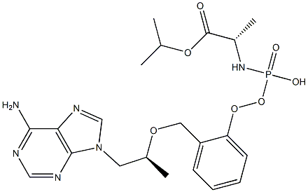 isopropyl ((S)-((((S)-1-(6-amino-9H-purin-9-yl)propan-2-yl)oxy)methyl)(phenoxy)phosphoryl)-L-alaninate Struktur