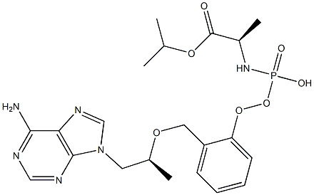 isopropyl ((S)-((((S)-1-(6-amino-9H-purin-9-yl)propan-2-yl)oxy)methyl)(phenoxy)phosphoryl)-D-alaninate Struktur