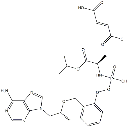 isopropyl (((((R)-1-(6-amino-9H-purin-9-yl)propan-2-yl)oxy) methyl)(phenoxy)phosphoryl)-D-alaninate fumarate Struktur